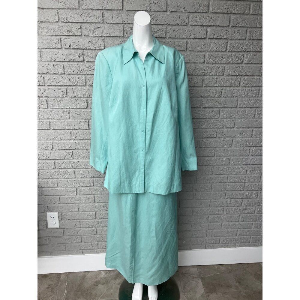 Worthington Women's Silk/ Linen Blend Maci 2 PCs Skirt Set Size T16W / S 14M